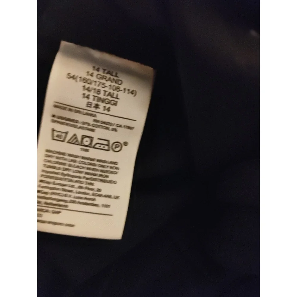 New Gap Size 14 Tall Pants Cropped Wide Leg High Rise Stride Navy‎ Chinos Preppy - Picture 9 of 9